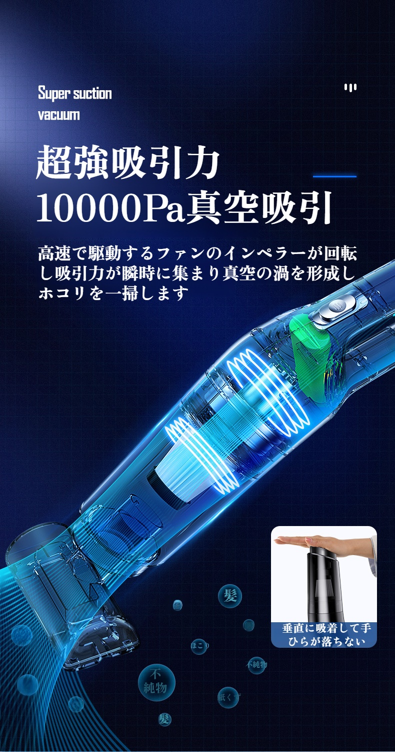 コードレスで持ち運びやすいハンドヘルド掃除機