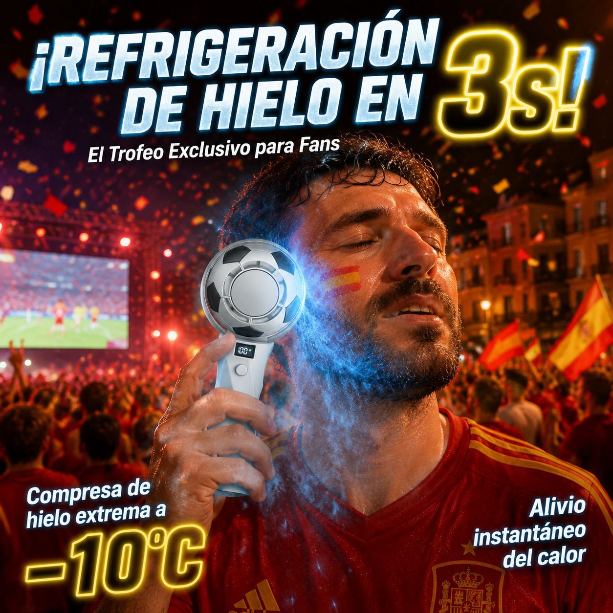 Mini ventilador de cuello con enfriamiento rápido para fútbol