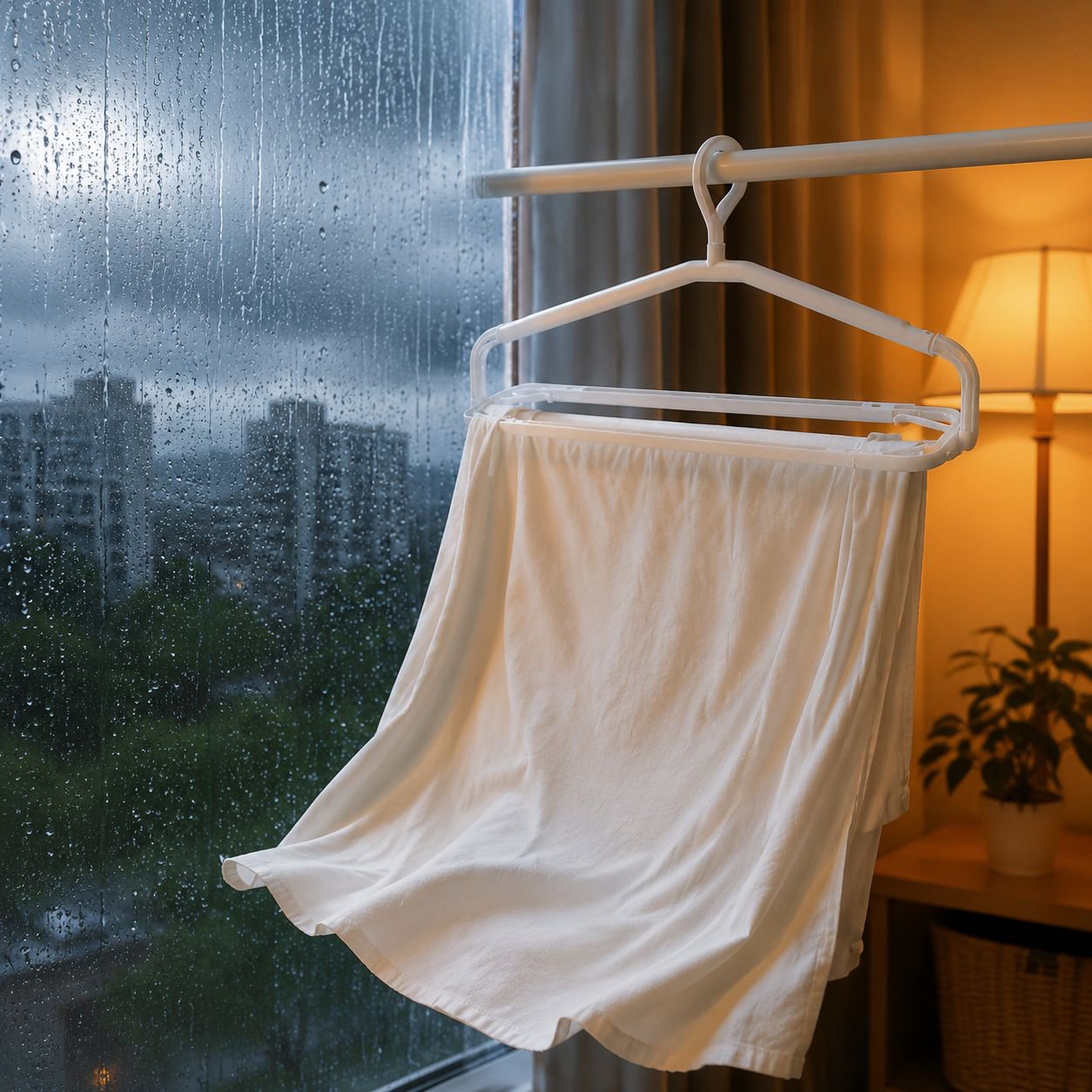 Adjustable hanger extended from 39cm to 63cm for towels and clothes