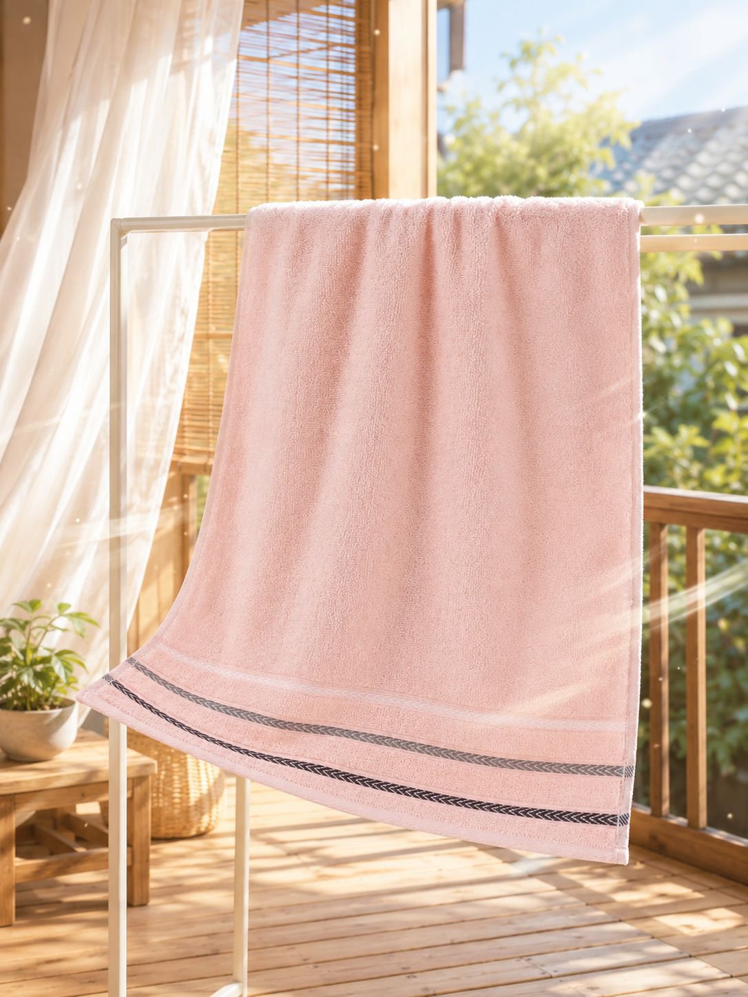 肌にやさしいコットンタオルの使用シーン