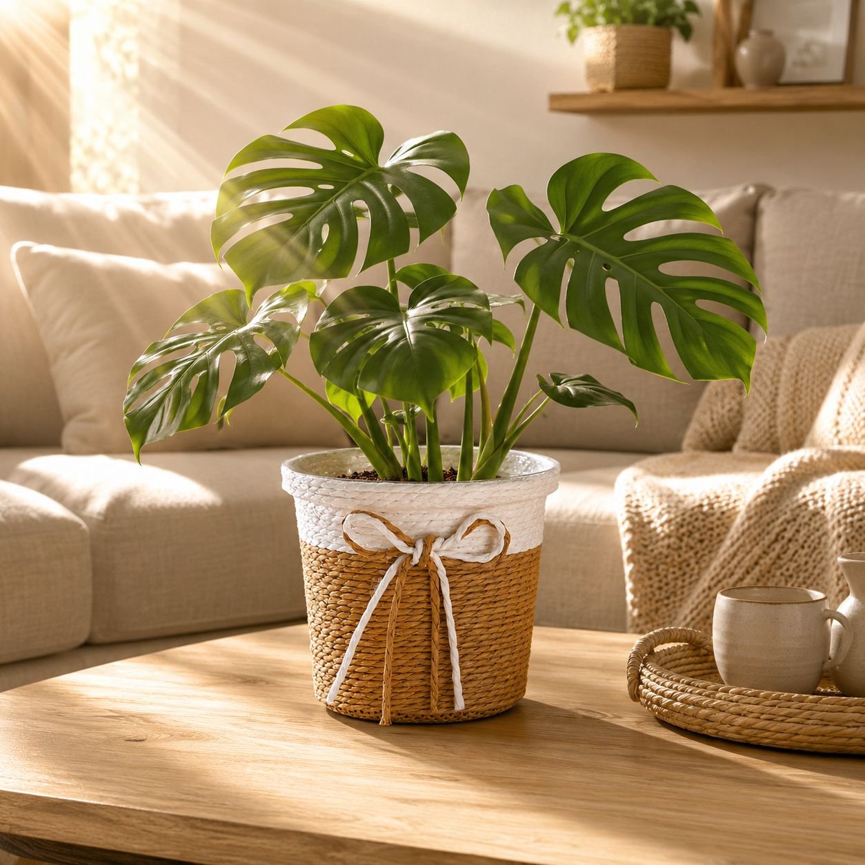 Handmade Paper Rope Woven Flower Pot Basket Cover