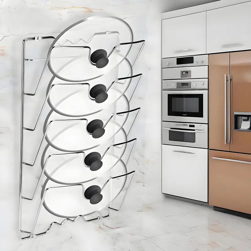 Wandmontierte Aufbewahrung für Topfdeckel