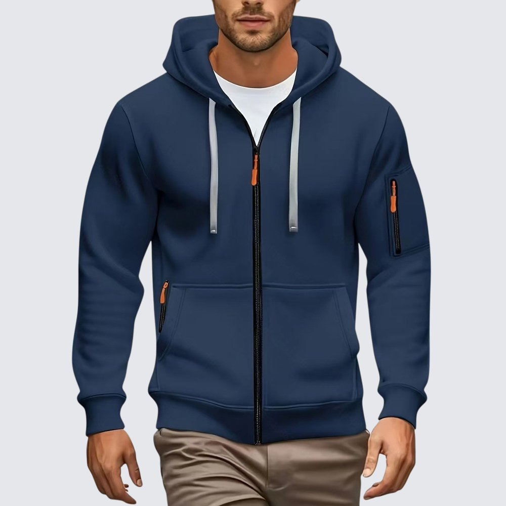 純色休閒運動連帽外套