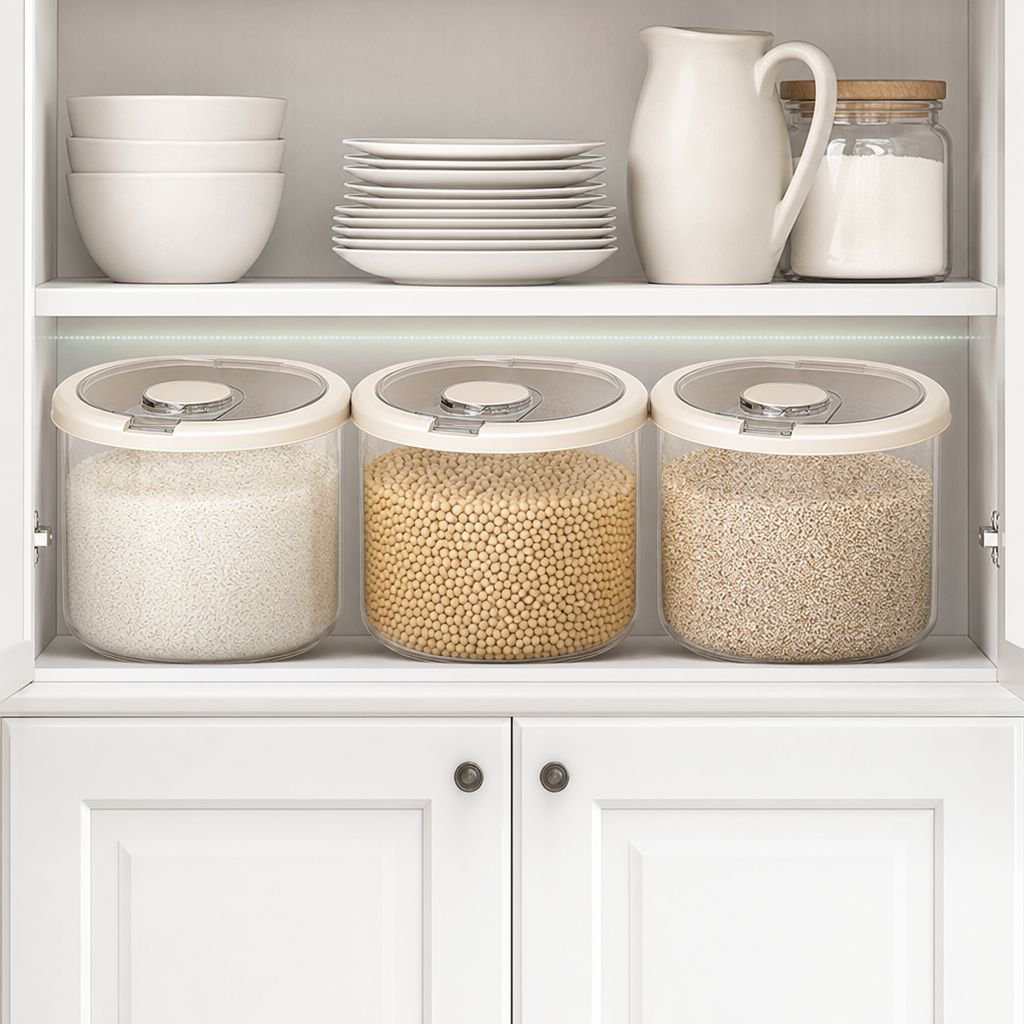 Household food-grade rice container, flour storage tank, insect-proof, moisture-proof, airtight flou