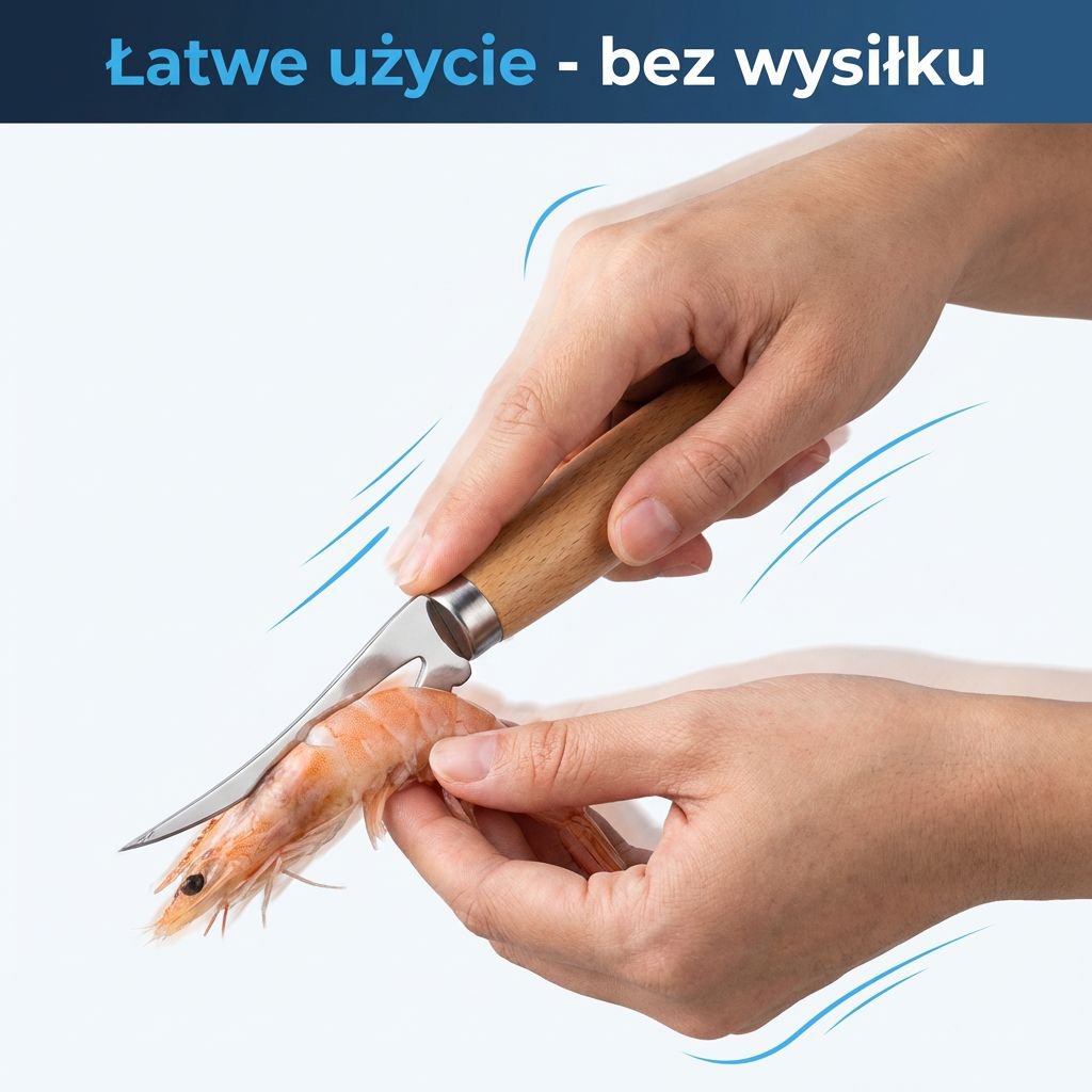 Narzędzie/obcinacz do usuwania żyłek z krewetek