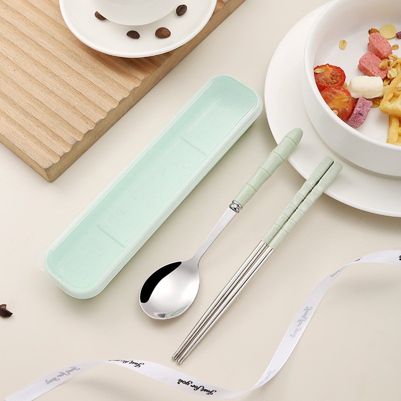 便攜式不鏽鋼餐具三件套