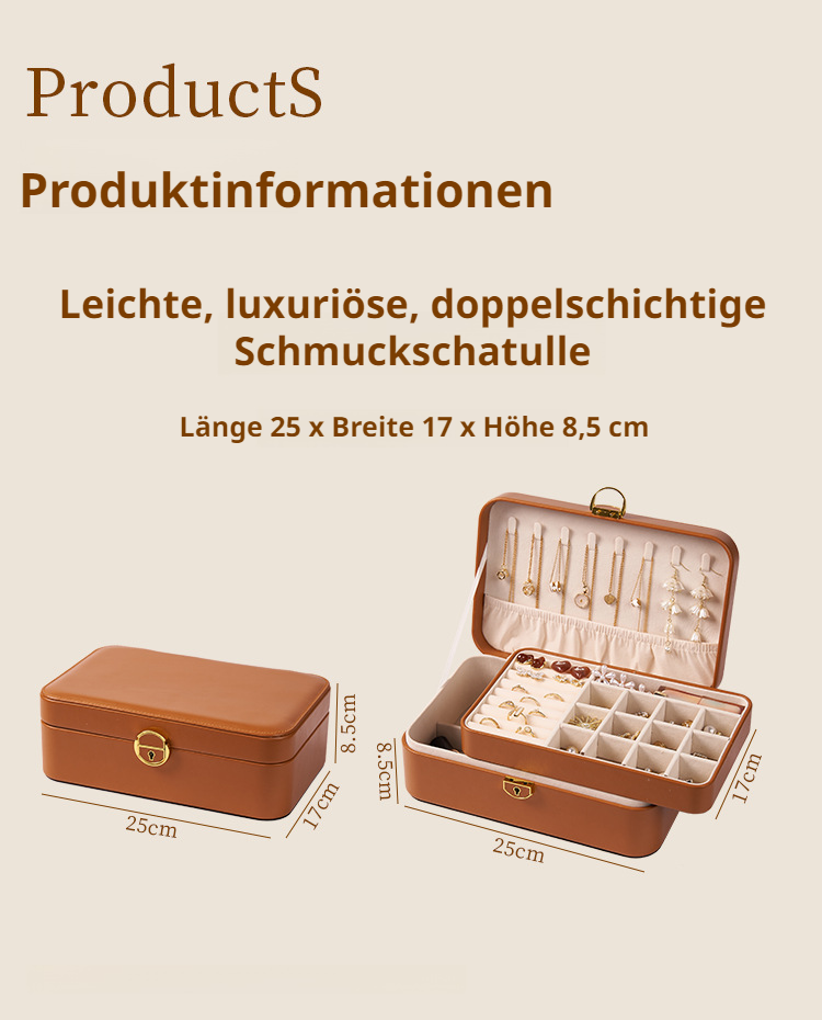 Kompakte Schmuckbox für Ringe und Ohrringe auf Reisen
