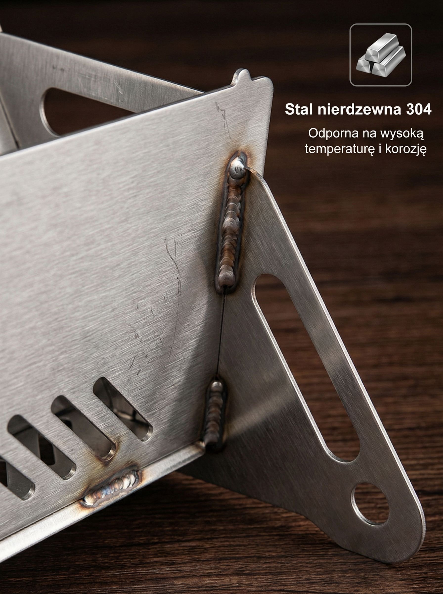 Zewnętrzny grill BBQ z rozłożonym rusztem