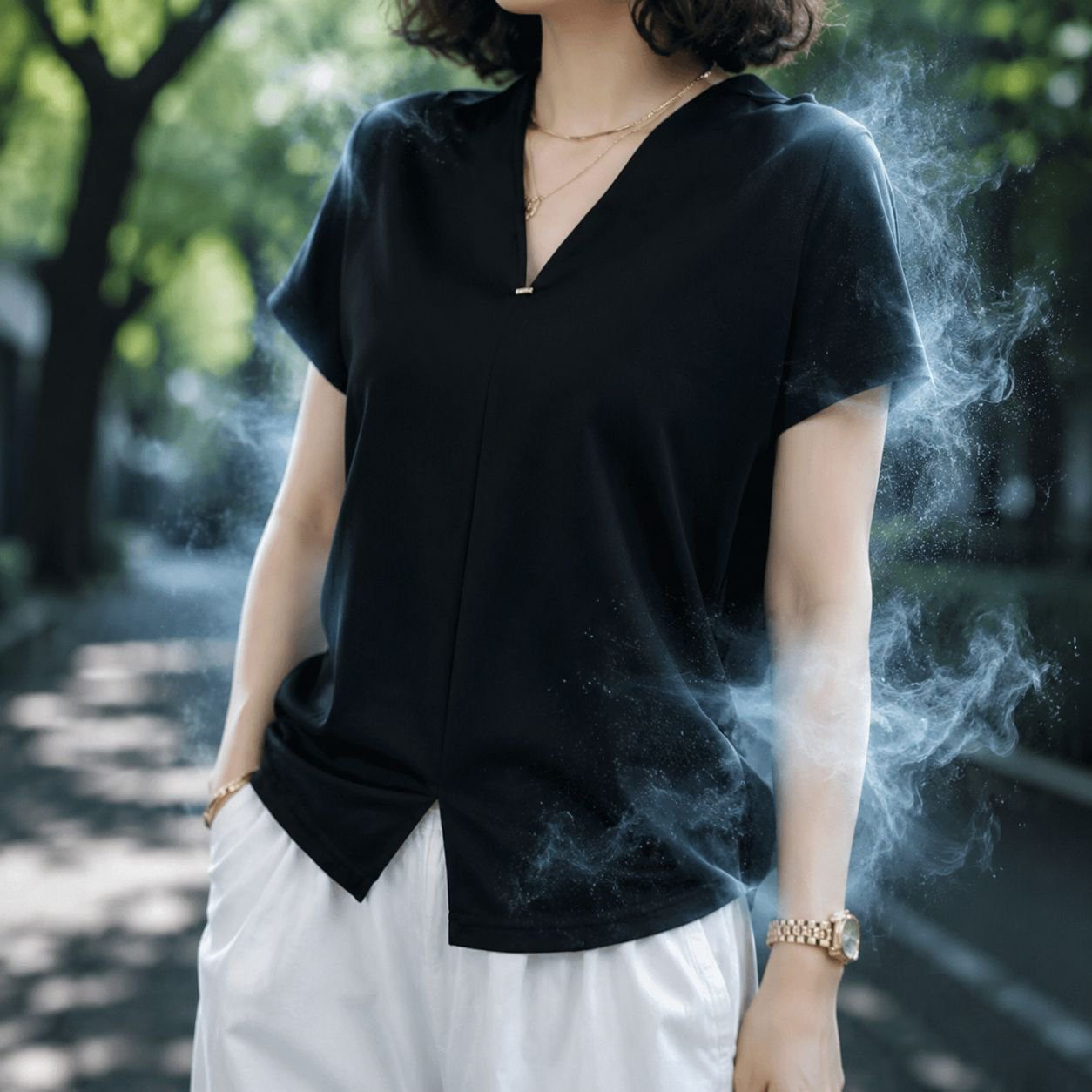 大きいサイズスリムデザインレディース半袖Tシャツ
