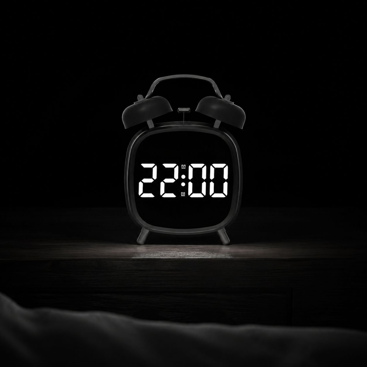 Durable metal alarm clock for bedside use