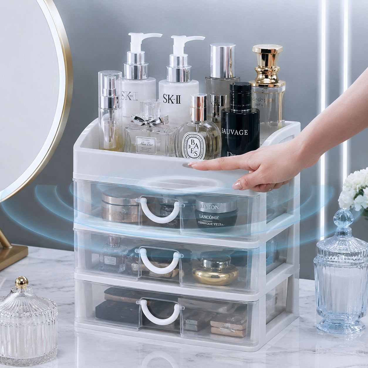 Desktop Drawer Type Lipstick Organizer