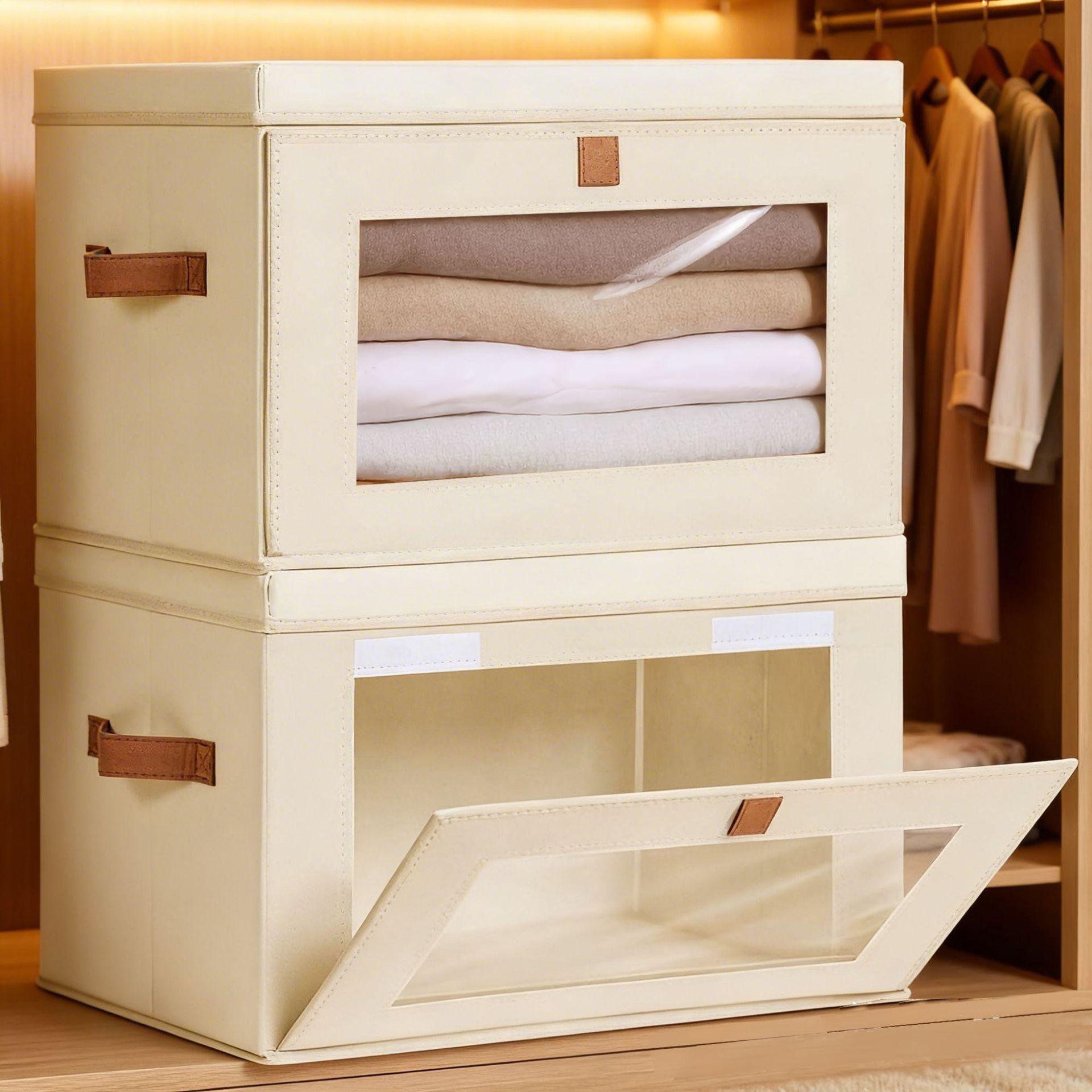 Caja de almacenamiento de tela plegable con apertura lateral