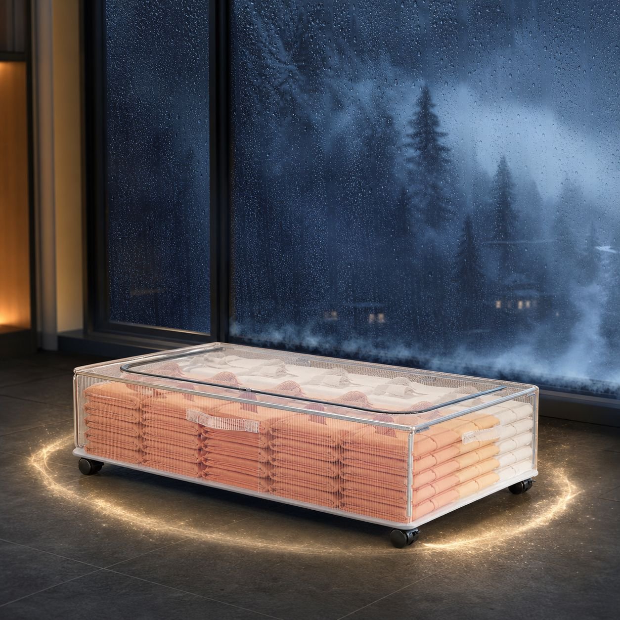 Transparente Kunststoffbox mit Verschluss