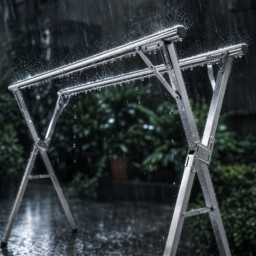 Floor-standing, folding, thickened clothes rack for home use on balconies and outdoors, telescopic c