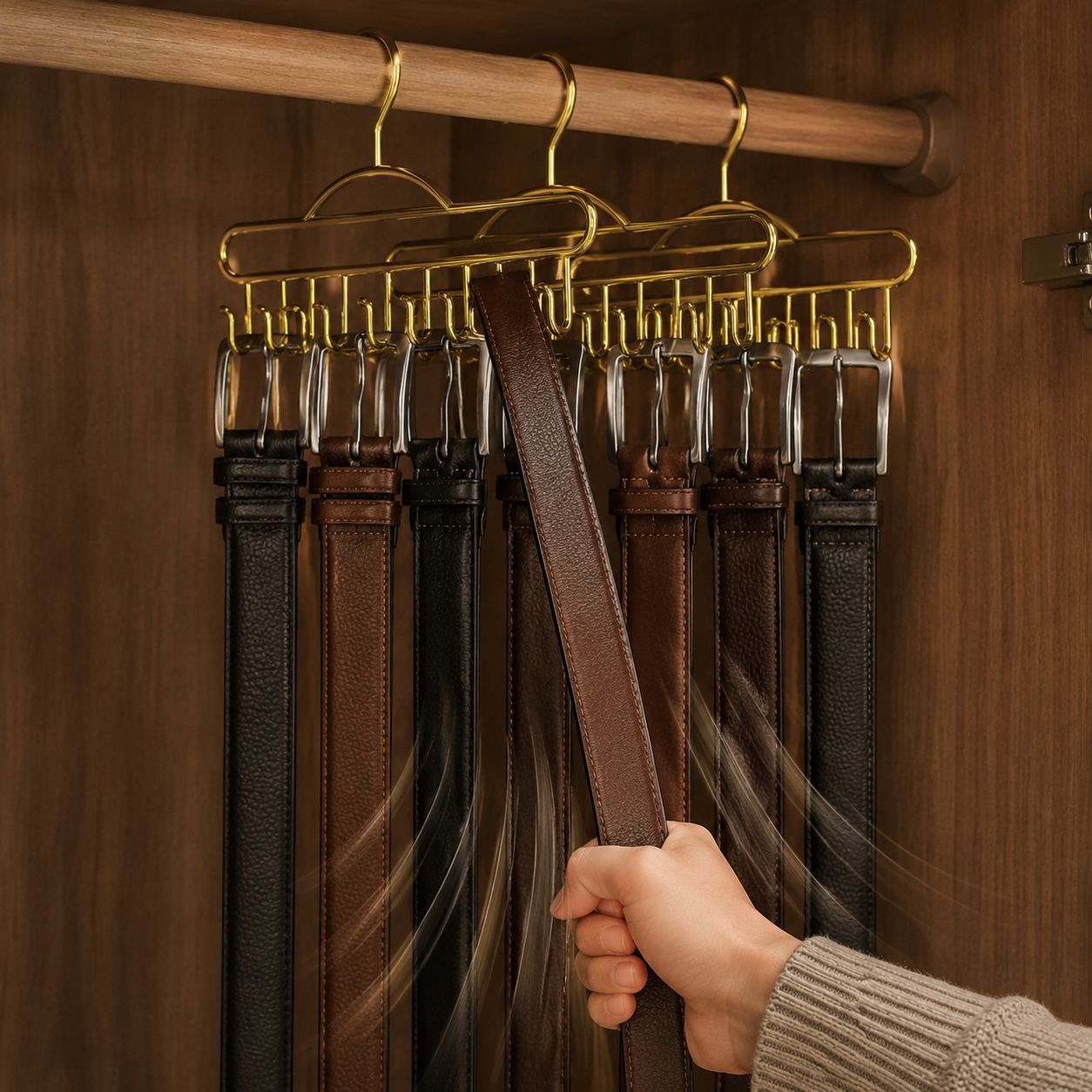 Wave Metal Hook Multifunctional Hanger hanging in closet