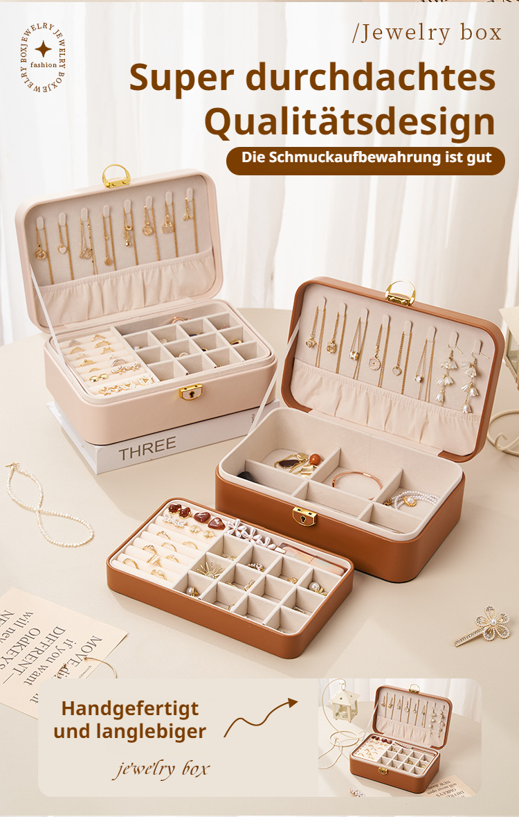 Tragbare Aufbewahrungsbox für Schmuck im Alltag