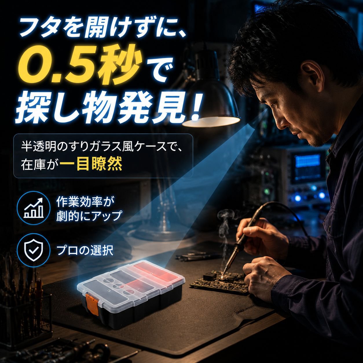 多仕切り電子部品収納ケース ネジパーツ整理ボックス