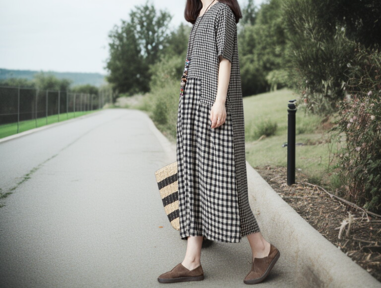 コットンリネンドレスの通気性と柔らかな素材感