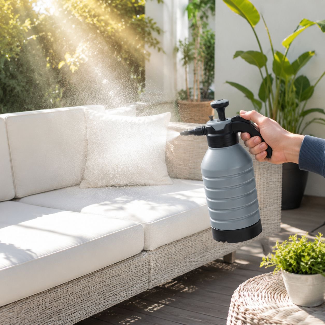 Close-up of High Pressure Disinfectant Sprayer Nozzle