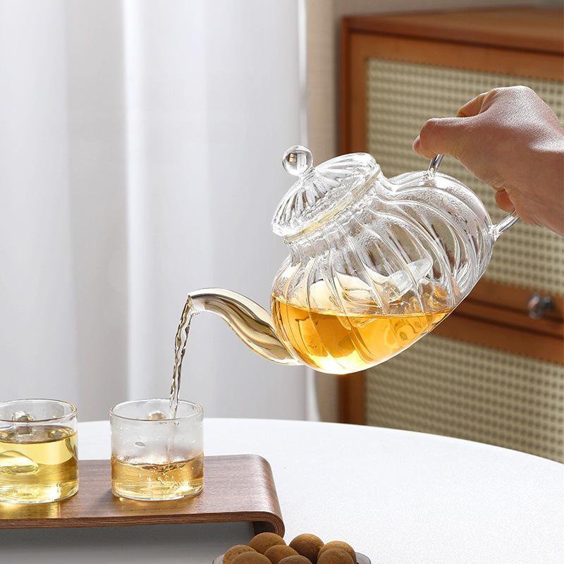 耐熱玻璃南瓜花茶壺