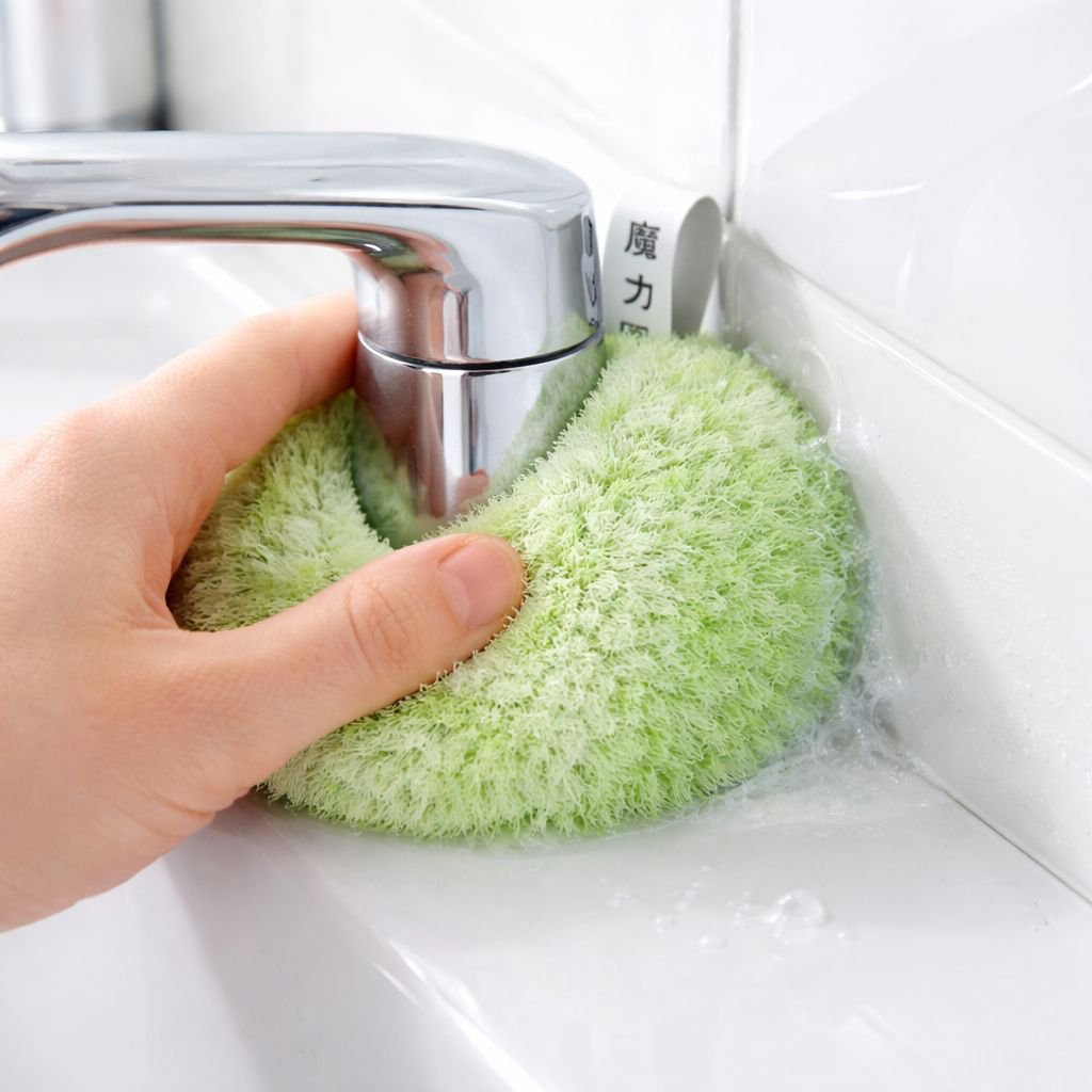 Close-up of antibacterial bristles on kitchen brush