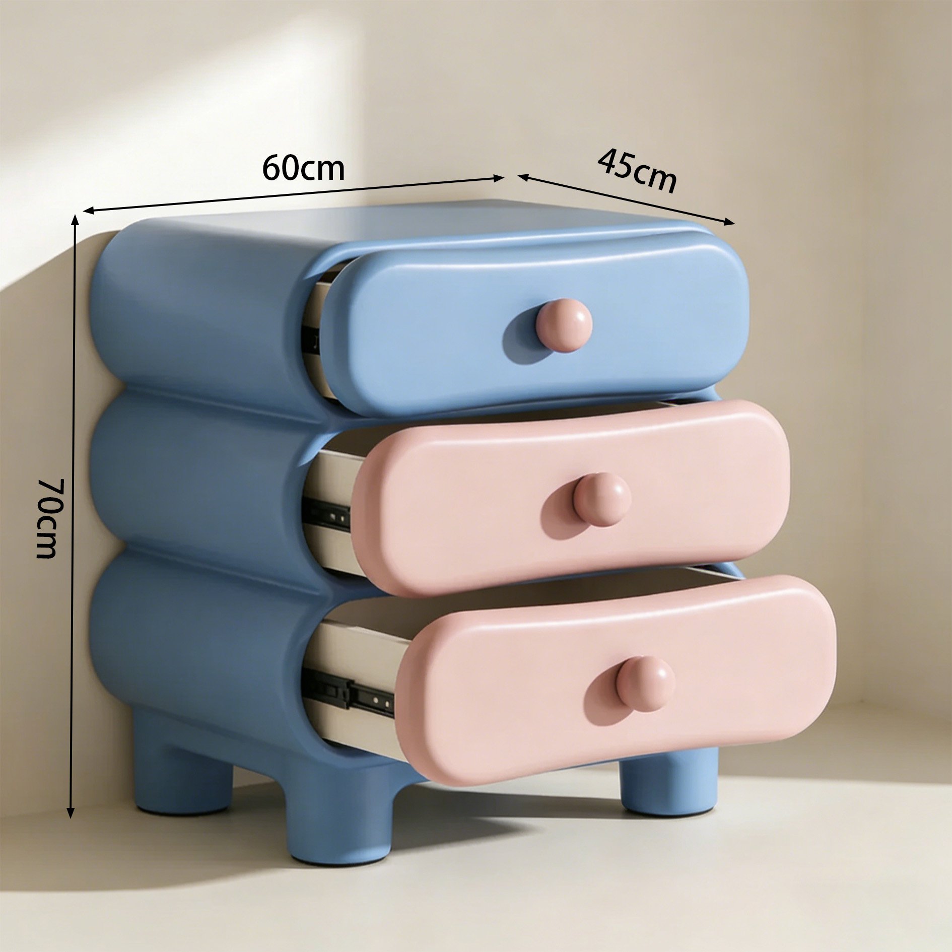 현대적인 디자인의 침대 옆장