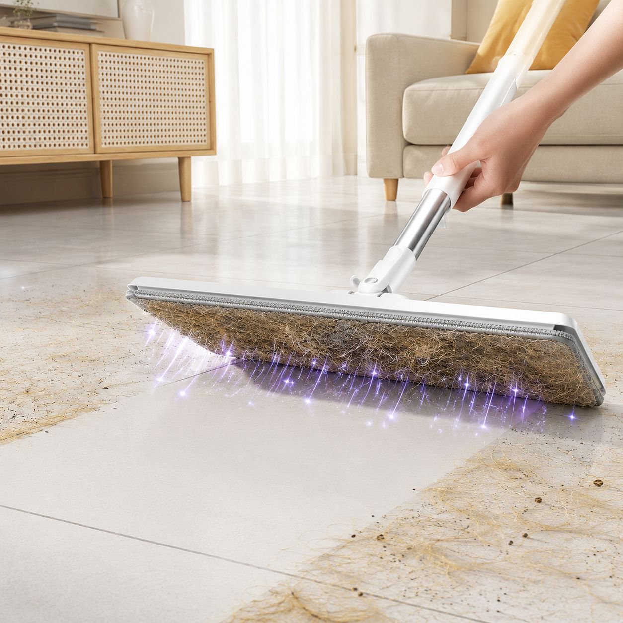 Quick Suction Tile Mop, Stain Removal Cleaning Mop Plate
