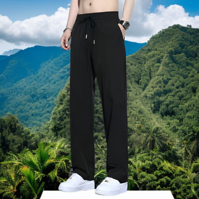 夏用アイスシルクメンズパンツ全体画像