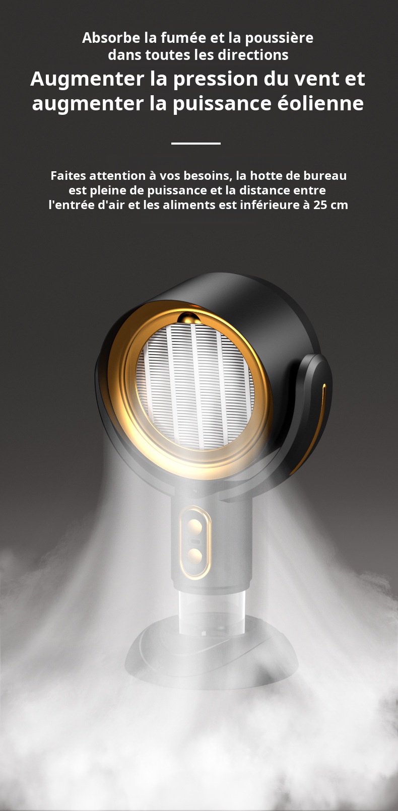 Appareil d'aspiration d'air portable pour bureau