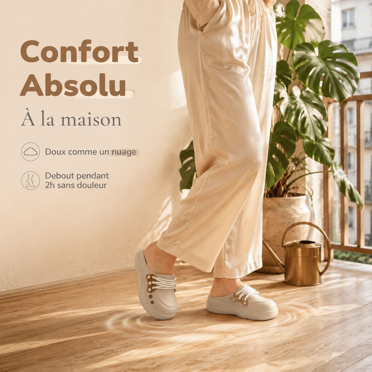 Sabots femme plateforme légère EVA, confortables, affine la jambe, intérieur/extérieur