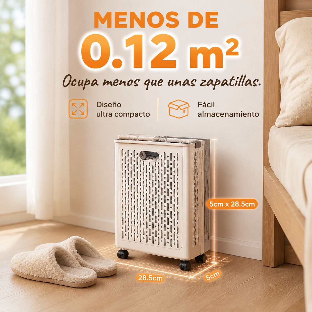 Cesta de ropa sucia plegable para baño