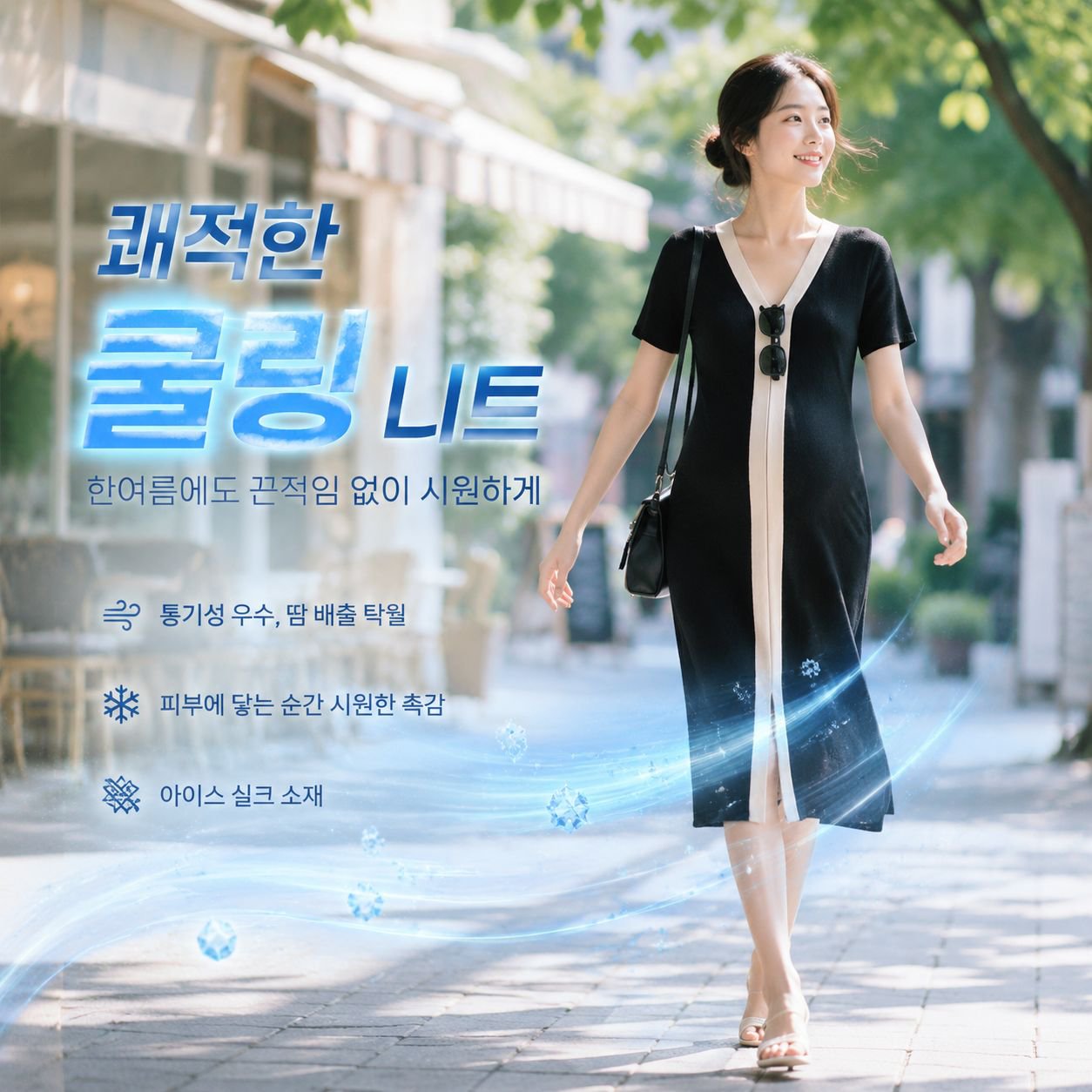 임산부룩 기품있는 슬림 니트 원피스 여름용