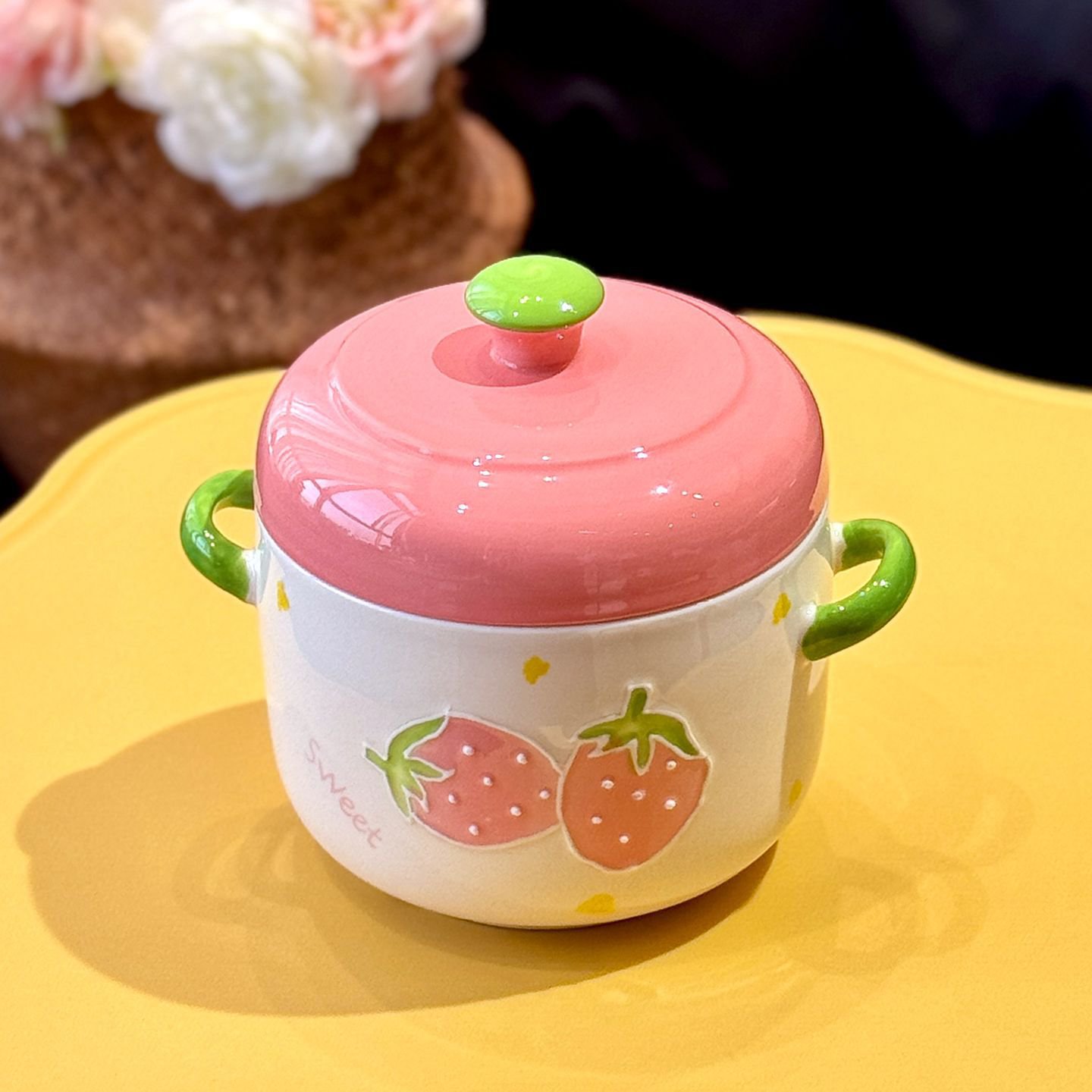 Cocotte en céramique à double couvercle pour ragoût