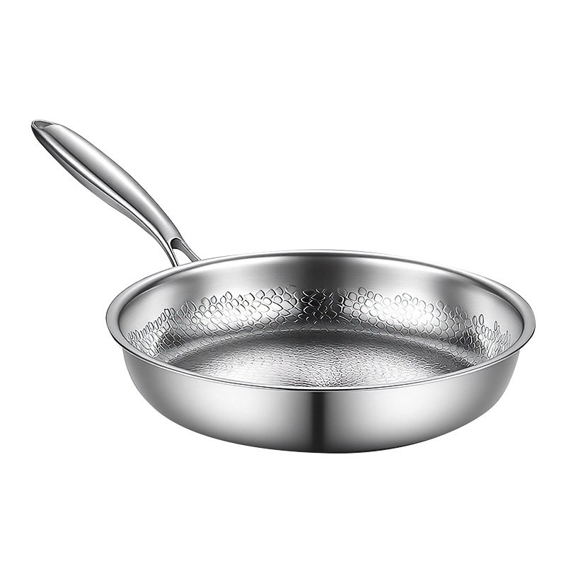 クラシック手作り槌目加工ノンコーティングフライパン