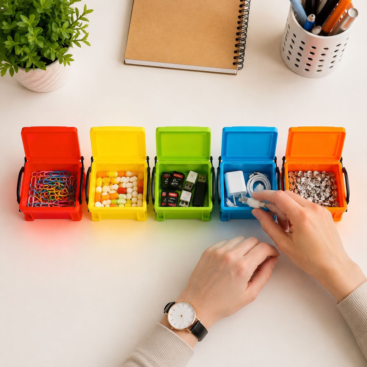 Durable Large Storage Box Solid Color Household Organizer