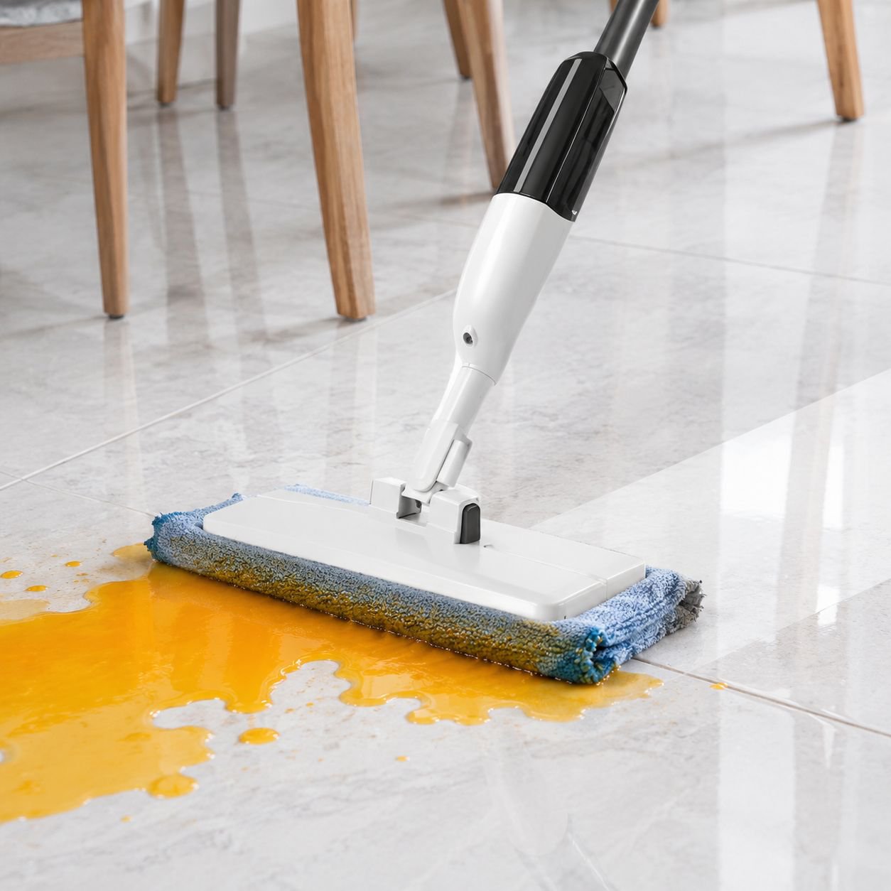 JMY-Spray Flat Mop, Hands-Free Spray Mop with Cloth Clip, Household Dry and Wet Dual-Use Mop for Laz
