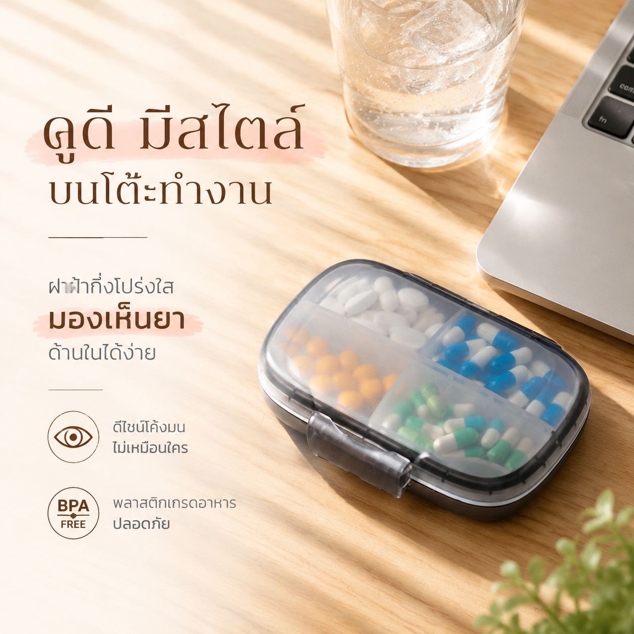 กล่องยาแบบใหม่แบ่งสัปดาห์พกพาง่ายโปร่งใส