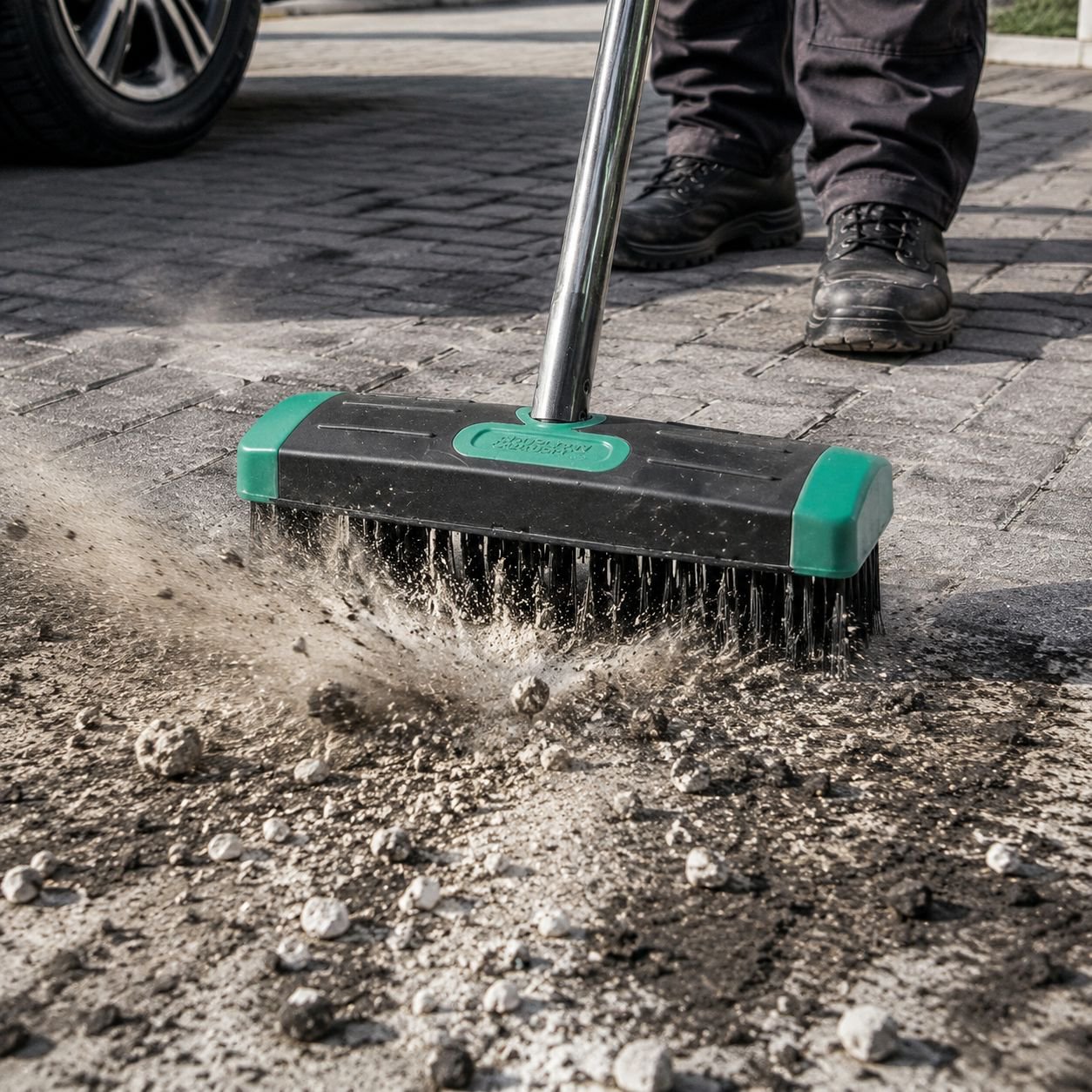 Durable moss remover tool for outdoor surfaces