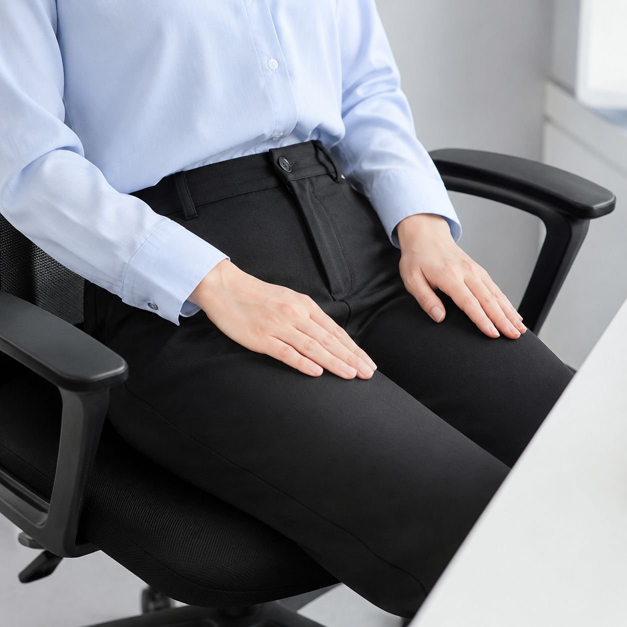 추동 여성 하이웨스트 블랙 정장바지 슬림핏 일자 바지