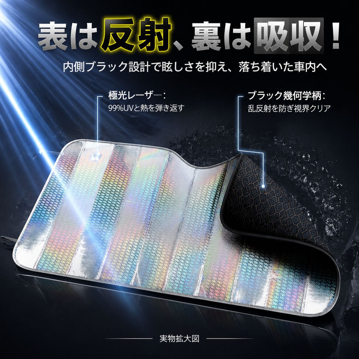 車用フロントガラス用サンシェード遮光カーテン