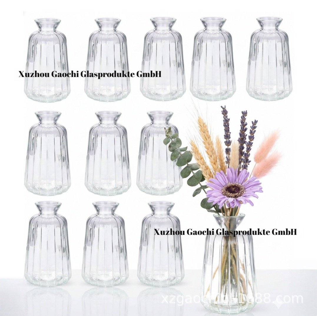 Mini-Vasen aus geprägtem Glas für Hydrokultur