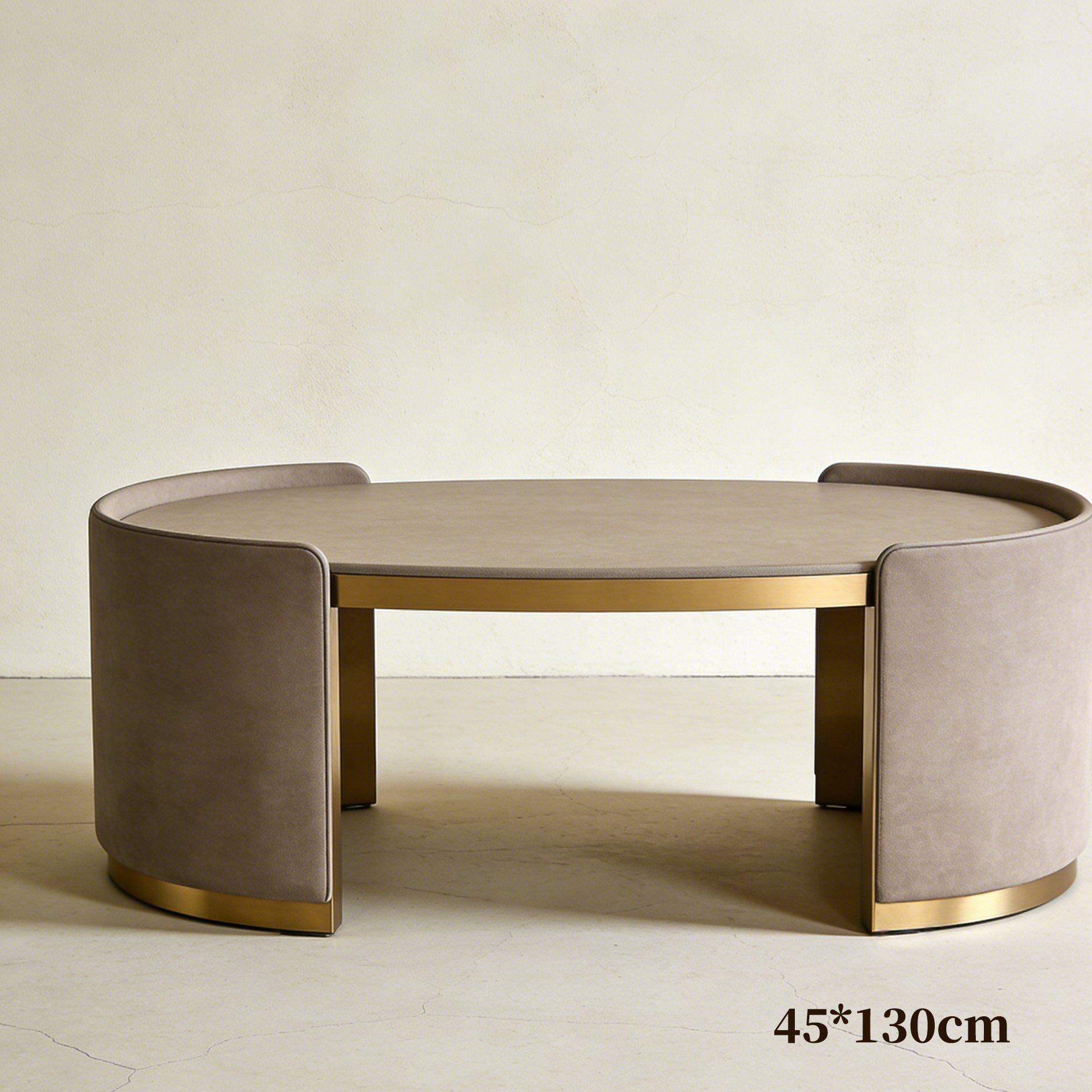 多功能現代茶几與沙發搭配示意