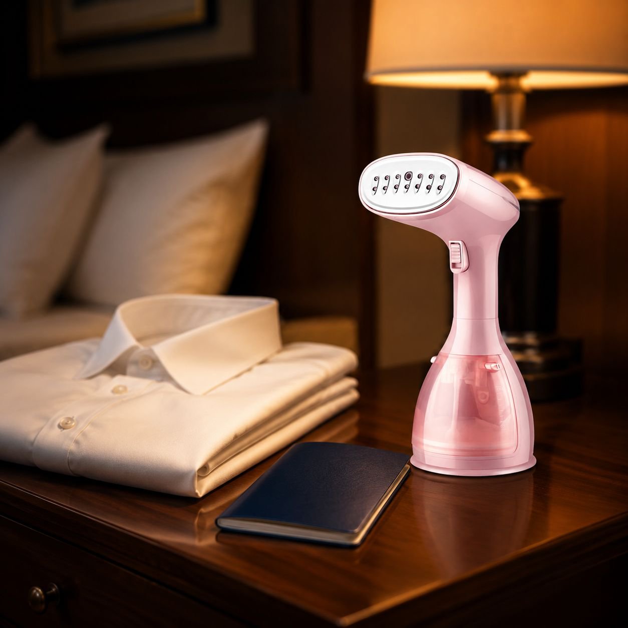 All-fabric portable garment steamer demonstration