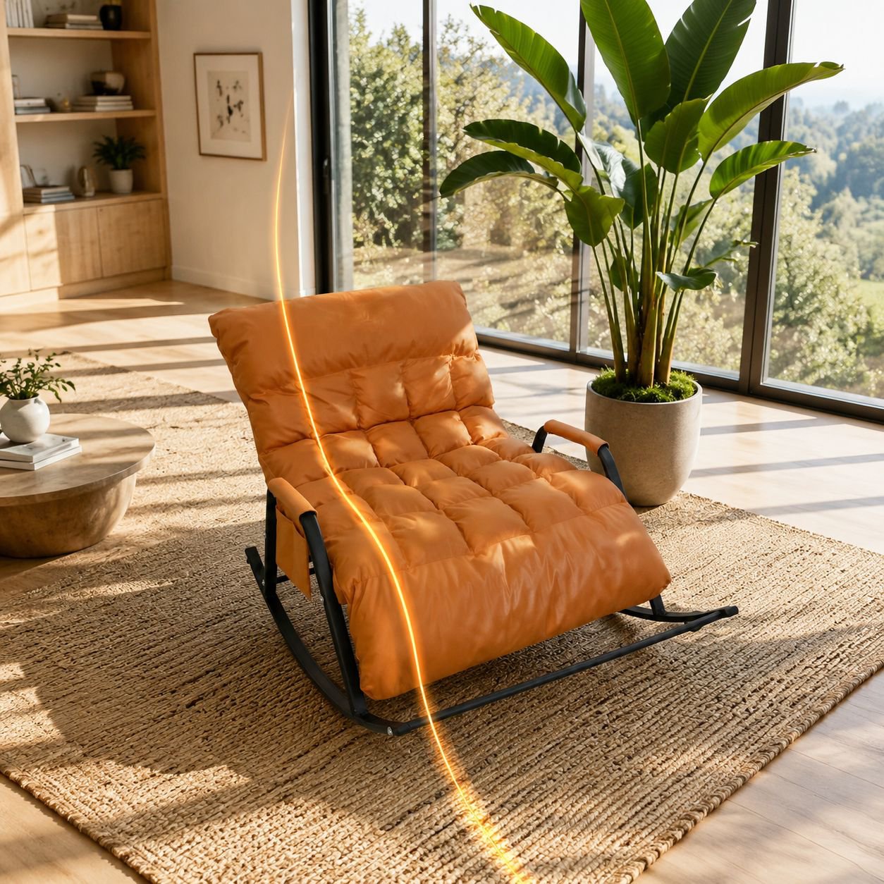 Contemporary double rocking chair for bedroom
