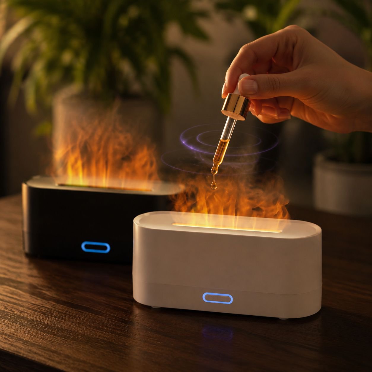 Humidifier small ultrasonic type 160ml humidifier table aroma diffuser USB power supply flame fashio