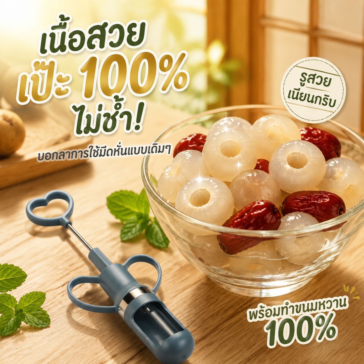 เครื่องเอาเมล็ดอินทผลัม เชอร์รี่ พุทรา ทำจากสแตนเลส ทนทานสำหรับครัวเรือน