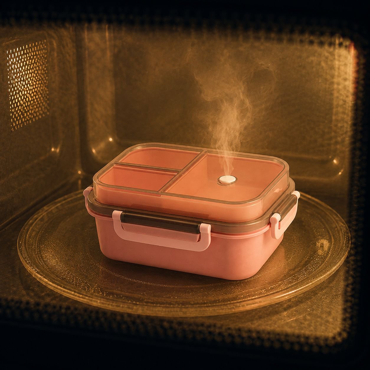 Lunchbox mit abgetrennter Fächeraufteilung für verschiedene Speisen