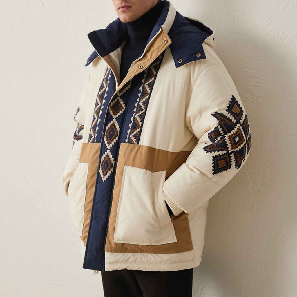 남자 겨울 따뜻한 다운 재킷 전면 사진