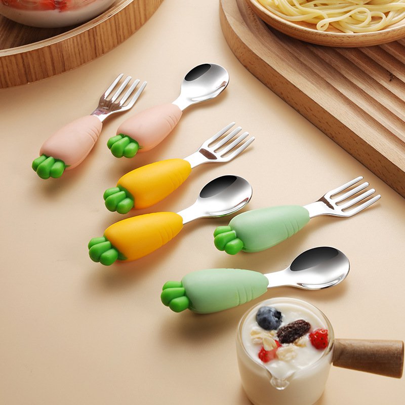 寶寶餵養勺叉組合草莓圖案