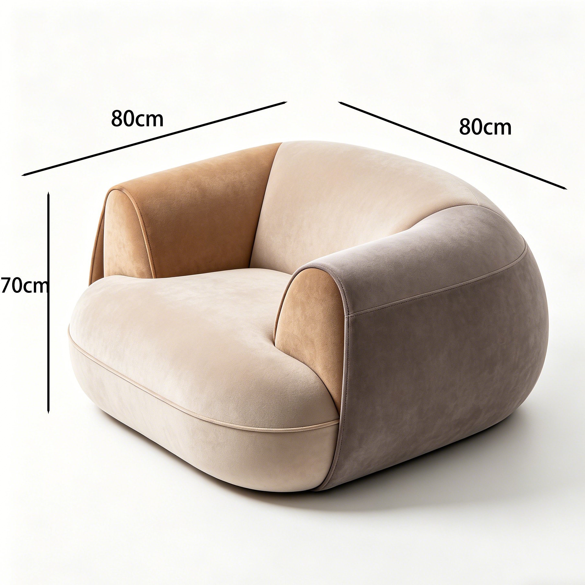 Modern minimalist single sofa in living room setting